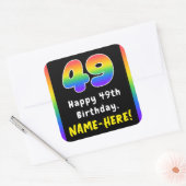 Sticker Carré 49e anniversaire : Rainbow Spectrum # 49, Nom pers (Enveloppe)