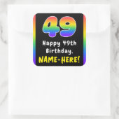 Sticker Carré 49e anniversaire : Rainbow Spectrum # 49, Nom pers (Sac)