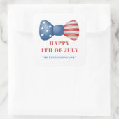 Sticker Carré 4 juillet Bow Rouge, Blanc Et Bleu (Sac)