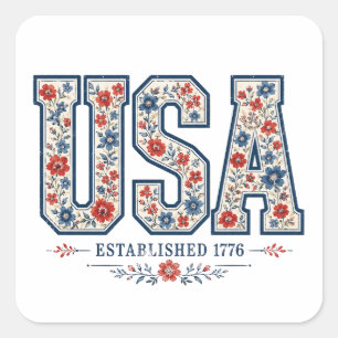 Sticker Carré 4 juillet États-Unis