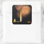 Sticker Carré 4 juillet, Firework Display, Skyline (Sac)