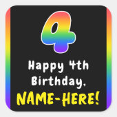 Sticker Carré 4e anniversaire : Rainbow Spectrum # 4, Nom person (Devant)