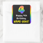 Sticker Carré 4e anniversaire : Rainbow Spectrum # 4, Nom person (Sac)