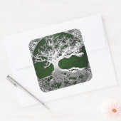 Sticker Carré [500] Arbre Celtique de Vie [Argent] (Enveloppe)