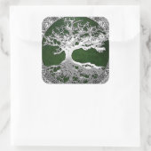 Sticker Carré [500] Arbre Celtique de Vie [Argent] (Sac)