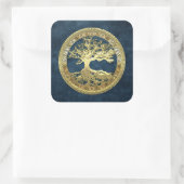 Sticker Carré [500] Arbre Celtique de Vie [Or] (Sac)