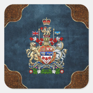 Sticker Carré [500] Armoiries du Canada [3D]