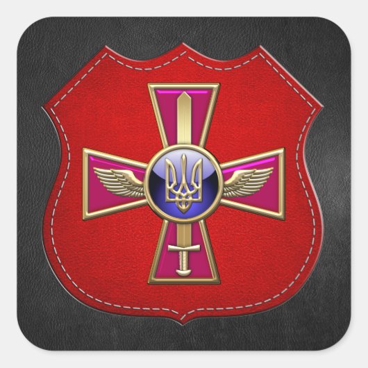 Sticker Carré [500] Emblème de l'armée de l'air ukrainienne (Devant)
