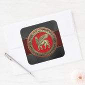 Sticker Carré [500] Lion ailé assyrien - Lamassu d'or (Enveloppe)