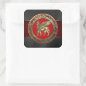 Sticker Carré [500] Lion ailé assyrien - Lamassu d'or (Sac)