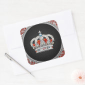 Sticker Carré [500] Prince-Princesse King-Queen Crown [Argent] (Enveloppe)