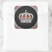 Sticker Carré [500] Prince-Princesse King-Queen Crown [Argent] (Sac)