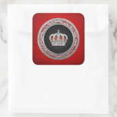 Sticker Carré [500] Prince-Princesse King-Queen Crown [Argent] (Sac)