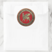Sticker Carré [500] Taureau ailé assyrien - Lamassu d'or (Sac)