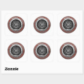 Sticker Carré [500] Vegvisir - Viking Silver Magic Runic Compass (Feuille)