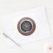Sticker Carré [500] Vegvisir - Viking Silver Magic Runic Compass (Enveloppe)