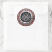 Sticker Carré [500] Vegvisir - Viking Silver Magic Runic Compass (Sac)