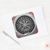 Sticker Carré [500] Vegvisir - Viking Silver Magic Runic Compass (Enveloppe)