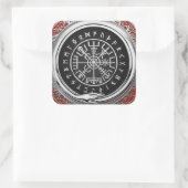 Sticker Carré [500] Vegvisir - Viking Silver Magic Runic Compass (Sac)