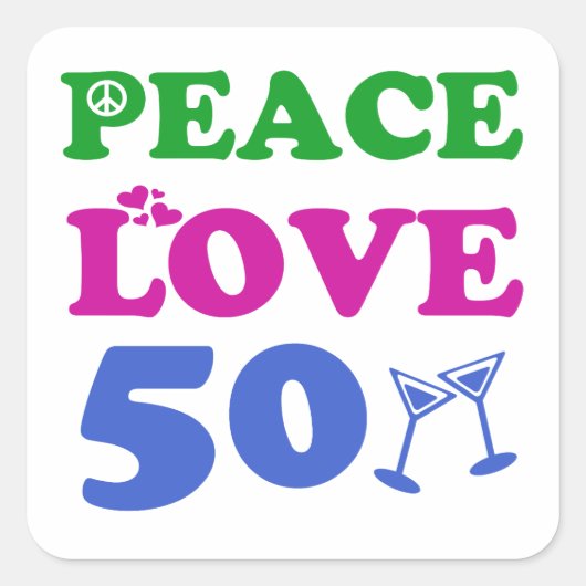 Sticker Carré 50 ans Anniversaires (Devant)
