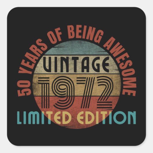 Sticker Carré 50 ans d'être génial (Devant)