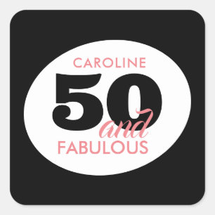 Sticker Carré 50 et fabuleuse fête du 50e anniversaire