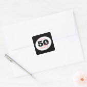 Sticker Carré 50 et fabuleuse fête du 50e anniversaire (Enveloppe)