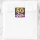 Sticker Carré 50 et fabuleux 50e anniversaire (Sac)