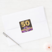Sticker Carré 50 et fabuleux 50e anniversaire (Enveloppe)