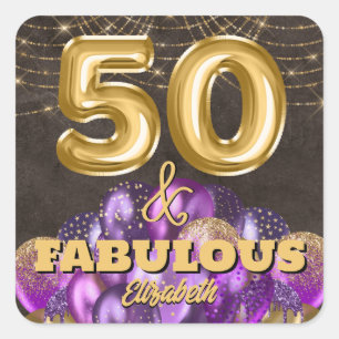 Sticker Carré 50 et fabuleux 50e anniversaire