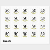 Sticker Carré 50 et Fabuleux fête d'anniversaire (Feuille)