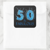 Sticker Carré 50 et fabuleux nage 50e anniversaire (Sac)