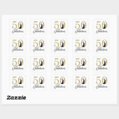 Sticker Carré 50 et fabuleux | Typographie 50e anniversaire (Feuille)