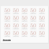Sticker Carré 50 et fabuleux | Typographie 50e anniversaire (Feuille)