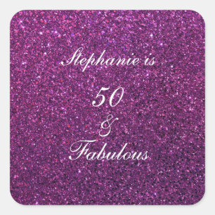 Sticker Carré 50 Et Fabulous Anniversaire Parties scintillant vi