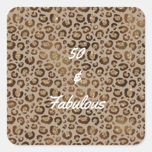 Sticker Carré 50 et Fabulous Gold Cheetah (Devant)