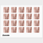 Sticker Carré 50 et Fabulous Rose Gold | Blush Pink Modern (Feuille)