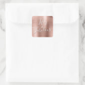 Sticker Carré 50 et Fabulous Rose Gold | Blush Pink Modern (Sac)