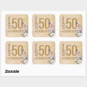 Sticker Carré 50 et Fleur sauvage fabuleux (Feuille)