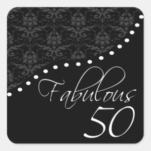 Sticker Carré 50 fabuleux ont personnalisé la fête