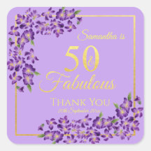 50 & Fabulous Gold Violet Flowers 50e anniversaire