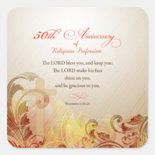 Sticker Carré 50e anniversaire de la profession religieuse, Nun