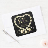 Sticker Carré 50e anniversaire de Mariage d'or (Enveloppe)