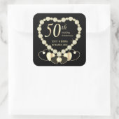 Sticker Carré 50e anniversaire de Mariage d'or (Sac)