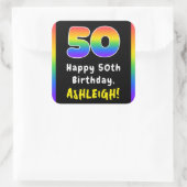 Sticker Carré 50e anniversaire : Rainbow Spectrum # 50, Nom pers (Sac)