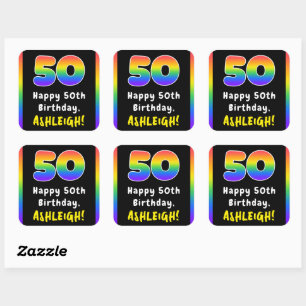 Sticker Carré 50e anniversaire : Rainbow Spectrum # 50, Nom pers
