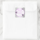 Sticker Carré 50e fête d'anniversaire Favour violet et argent (Sac)