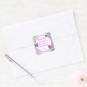 Sticker Carré 50e fête d'anniversaire Favour violet et argent (Enveloppe)