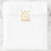 Sticker Carré 50th Birthday Squad 50 Party (Sac)