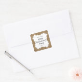 Sticker Carré 50th Wedding Anniversary Gold Faux Glitter  (Enveloppe)
